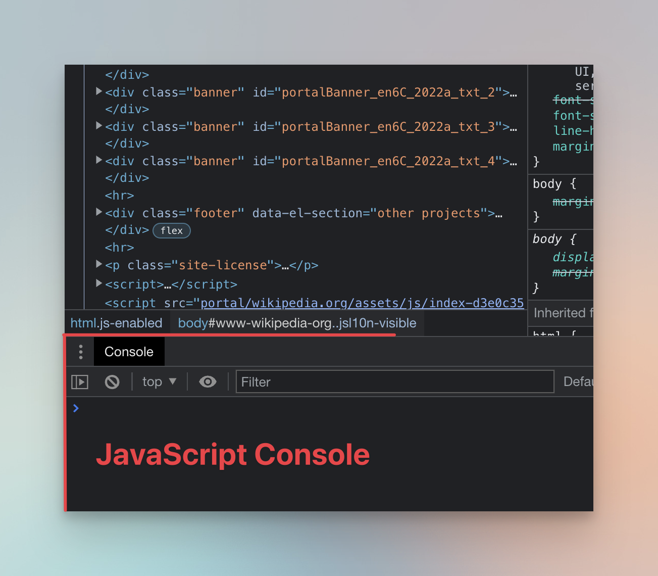 Console in Chrome DevTools